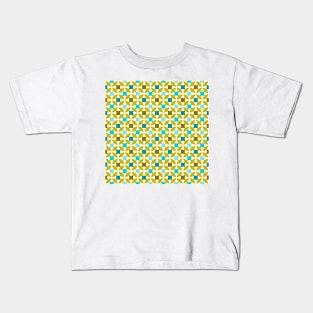 Mid Century Modern Circles and Diamonds Kids T-Shirt